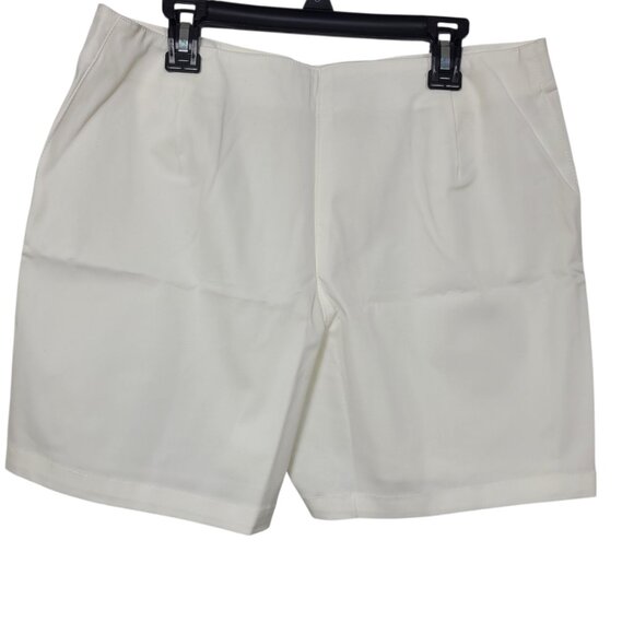 NWT Boston Proper Rio White Zip Front 5-Inch Shorts Size 8 Cotton Stretch - Picture 4 of 9